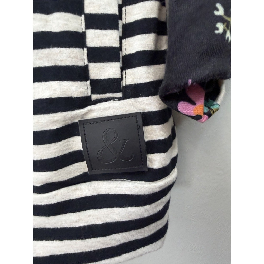 Double Patterned Double Hood Sweatshirt By & Size M Artsy Fun Flattering - Picture 2 of 8
